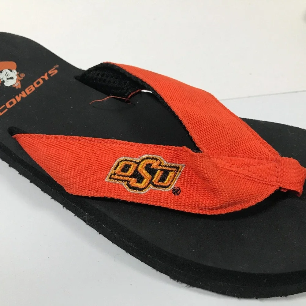 NCAA OSU Oklahoma State Cowboys Nylon Flip Flop Thong Mens‎ US 7/8 UK 7 EU 40.5